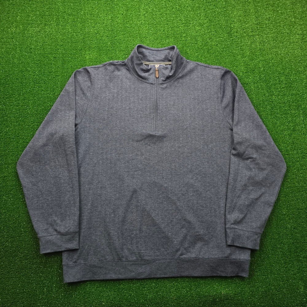 Vineyard Vines Saltwater Quarter Zip Sweater Mens XL Blue Pullover Preppy Casual